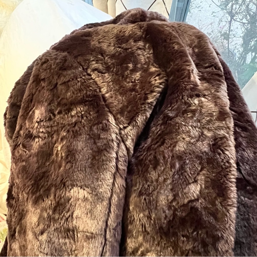 Style & Company Faux Fur Teddy Bear Jacket Chocolate Brown Women’s Size M - Picture 6 of 11